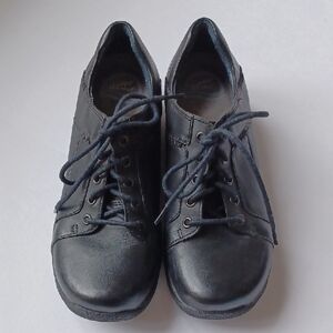 Dansko Krista Leather Lace Up Work Nurse Oxford Shoes SZ 40 9.5/10 Black